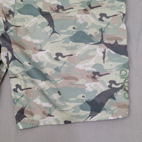 AFTCO‎ Camo Cargo Fishing Sz 42 Water Repellent Short Boat Outdoor Lightweight - Picture 7 of 13